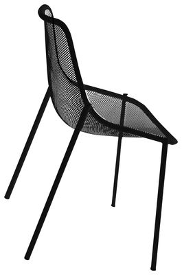 Emu Round Stackable chair - Metal. Black