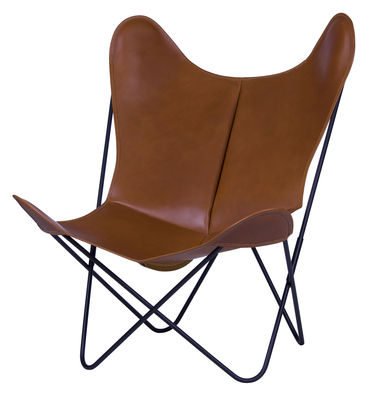 AA-New Design AA Butterfly Armchair - Leather / Black structure. Light grey