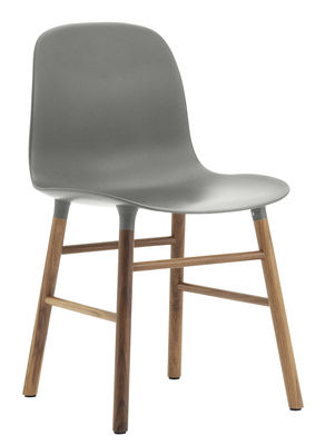 Normann Copenhagen Form Chair - Walnut leg. Grey,Walnut