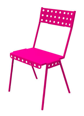 Meccano Home Bistrot Outdoor Stackable chair - Metal. Pink