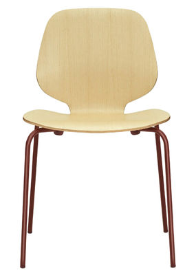 Normann Copenhagen My Chair Stackable chair - Wood seat. Red,Ash