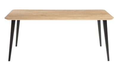 Ondarreta Bob Table - 180 x 90 cm - Wood. Black,Natural wood