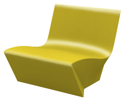 Slide Kami Ichi Low armchair - Lacquered version. Yellow lacquered