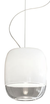 Prandina Gong Small LED Pendant - Ø 18 x H 21 cm. White,Transparent