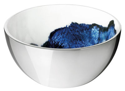 Stelton Stockholm Aquatic Small dish - Ø 10 x H 5,4 cm. White,Blue,Polished metal