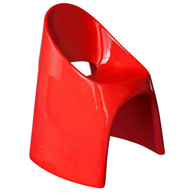 Slide Amélie Stackable armchair - Lacquered plastic. Lacquered red