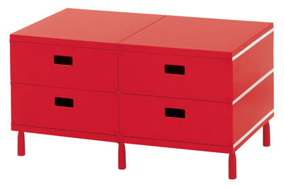 Magis Plus Unit Storage - 4 drawers. Red