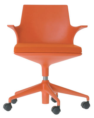 Kartell Spoon Chair Castor armchair. Orange