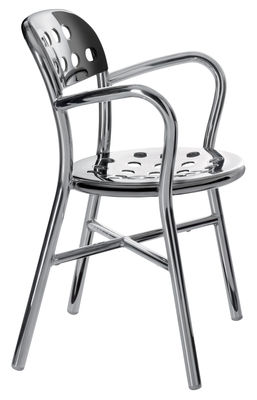 Magis Pipe Stackable armchair - Polished aluminium. Polished aluminium