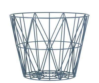Ferm Living Wire Small Basket - Ø 40 x H 35 cm. Petrol blue
