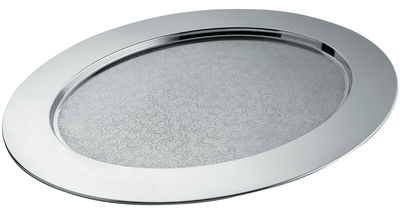 Alessi Ovale Cesellato Tray. Glossy steel