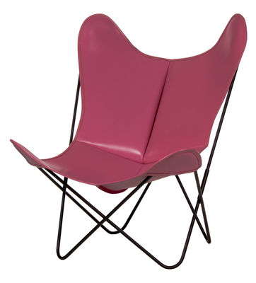 AA-New Design AA Butterfly Armchair - Leather / Black structure. Pink
