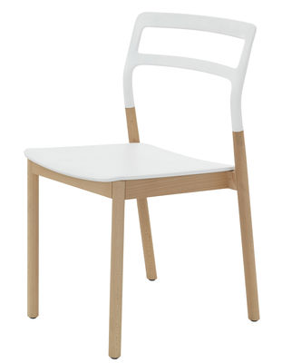 De Padova Florinda Stackable chair - Wood & plastic. White