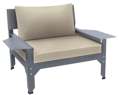 Matière Grise Lounge Hegoa Padded armchair. Cream,Grey-blue