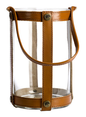 Skargaarden Marstrand Lantern - Ø15 x H25 cm - Leather. Brown