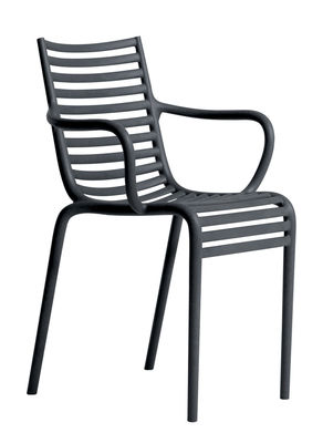 Driade Pip-e Stackable armchair - Plastic. Grey