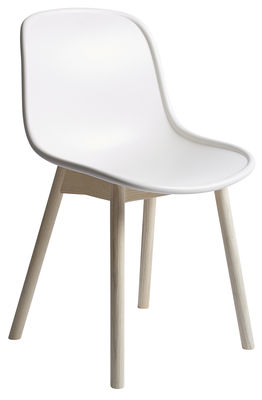 Wrong for Hay Neu WH Chair - Plastic shell & wood legs by Hay White,Natural wood