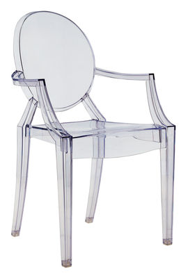 Kartell Louis Ghost Stackable armchair - Polycarbonate. Transparent blue