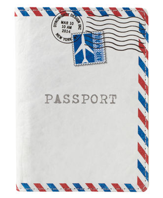 Pa Design Mighty Airmail Passport protector. White,Blue