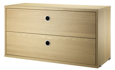 String Furniture String System Crate - / 2 drawers - L 78 cm. Oak