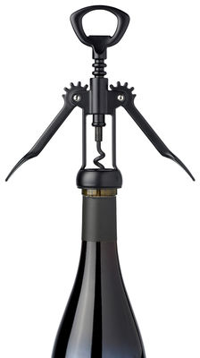 L'Atelier du Vin Black-Black Bottle opener - Winged lever corkscrew. Black