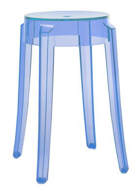 Kartell Charles Ghost Stackable stool - H 46 cm. Sky blue