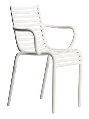 Driade Pip-e Stackable armchair - Plastic. White