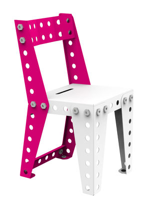 Meccano Home Children's chair. White,Pink