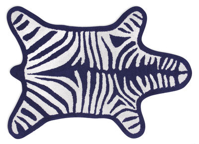 Jonathan Adler Zebra Bath mat - Reversible - 112 x 79 cm. White,Navy blue