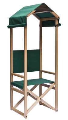 Internoitaliano Rolo Folding armchair - Fabric. Green,Natural wood