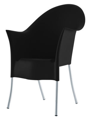 Driade Lord Yo Stackable armchair - Plastic & metal legs. Black