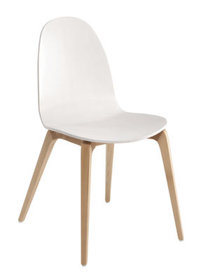 Ondarreta Bob Chair - Wood. White,Natural wood
