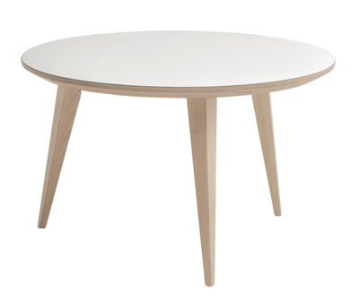 Ondarreta Bob Coffee table - Ø 70 cm. White,Natural wood