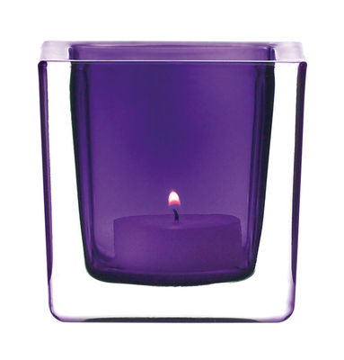Leonardo Cube Candle holder - Lilac table candlestick. Lilac
