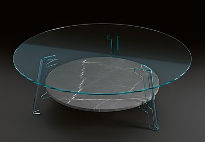 FIAM Flute Coffee table. Grey,Transparent
