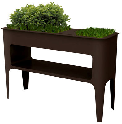 Compagnie Babylone Console - Integrated planter. Chocolate