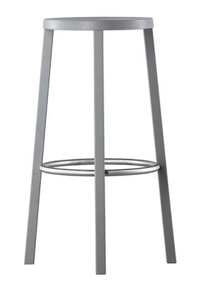 Plank Blocco Bar stool - Wood - H 76 cm. Grey