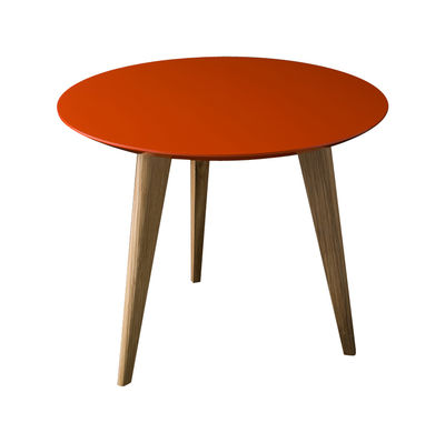Sentou Edition Lalinde Small Coffee table - Ø 45cm / Wood legs. Red,Wood
