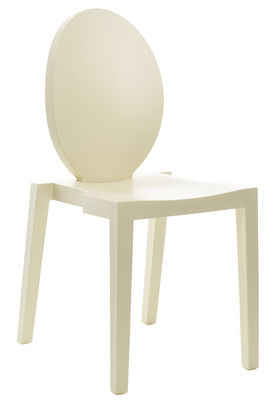 TOG Joa Sekoya Stackable chair - Round / Plastic with wood effect. Pale yellow