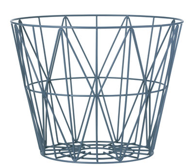 Ferm Living Wire Medium Basket - Ø 50 x H 40 cm. Petrol blue
