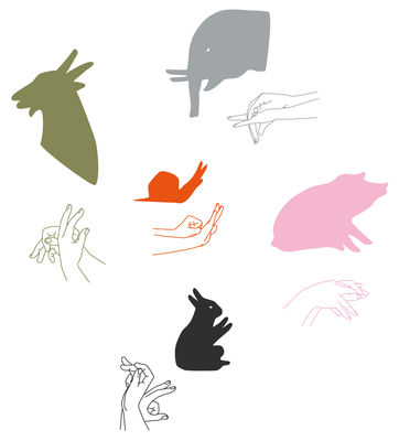 Domestic Animal Shadows Sticker. Multicoulered