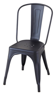 Tolix A Stackable chair - Steel - Matt colour. Xenon blue