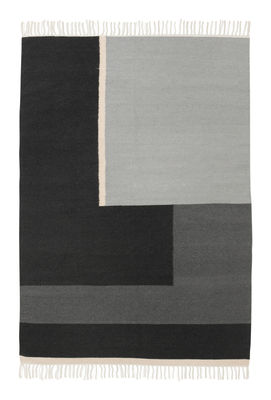 Ferm Living Kelim Section Rug - / Large - 200 x W 140 cm. White,Grey,Black
