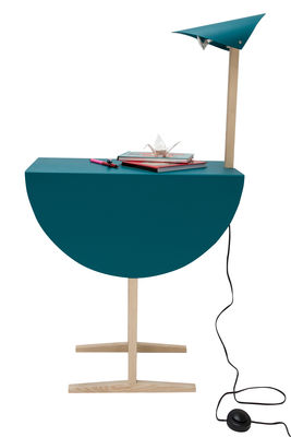 Valsecchi 1918 Ostrich Supplement table - / Integrated lamp. Ash,Turquoise