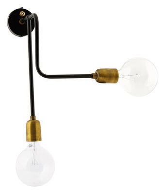 House Doctor Molecular Wall light - Power plug. Black,Brass
