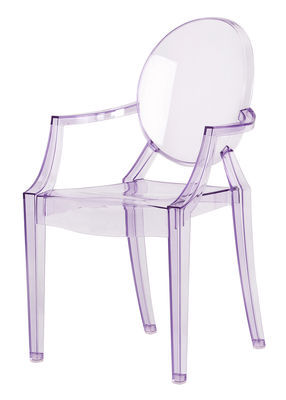 Kartell Lou Lou Ghost Children armchair. Transparent purple