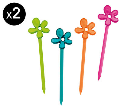 Koziol A-Pril Appetisers skewers - For appetisers - Set of 8. Blue,Pink,Orange,Green