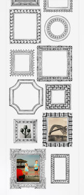 Domestic Cadres verticaux Wallpaper - 1 panel. White,Black