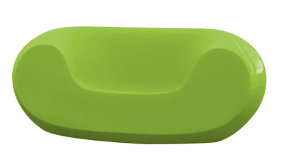 Slide Chubby Low armchair - Lacquered version. Lacquered green
