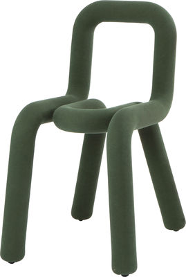 Moustache Bold Padded chair - Fabric. Dark green